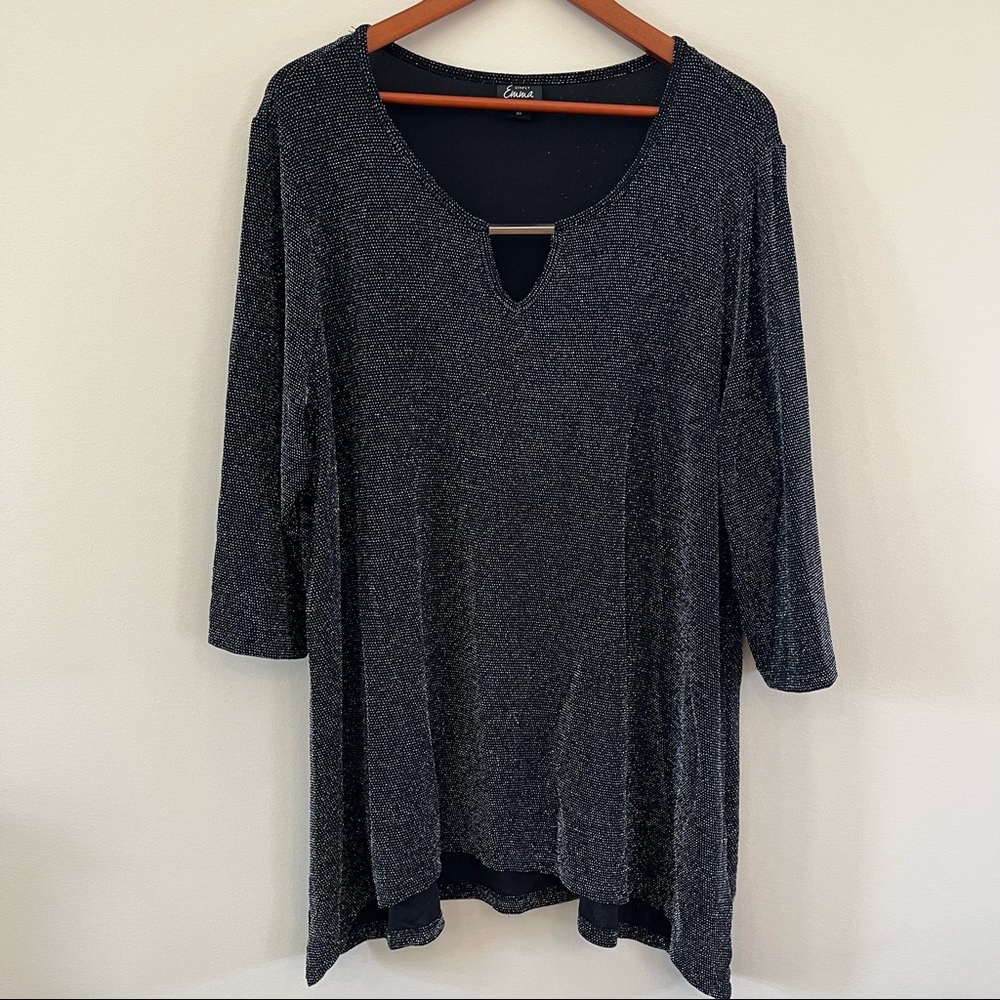 Simply Emma Metallic Tunic Top Size 3X